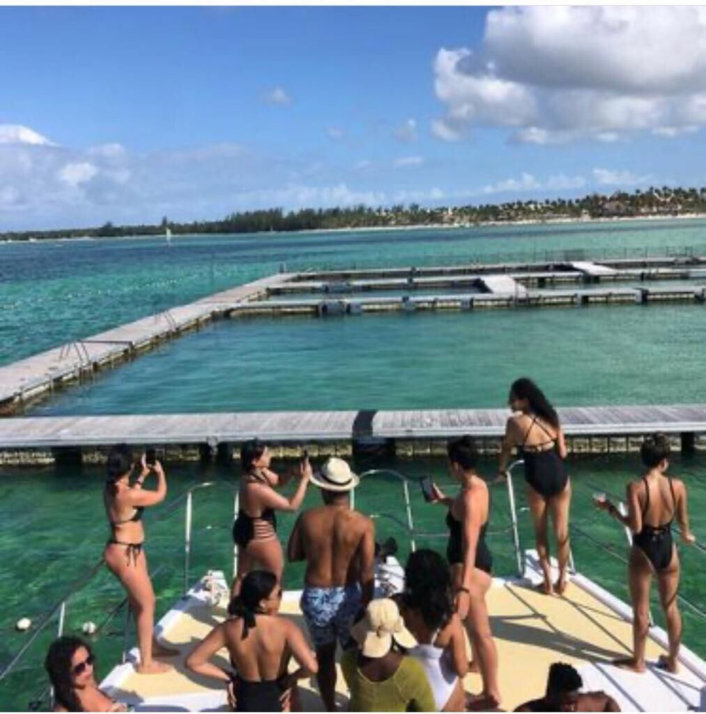 On deck of the party boat