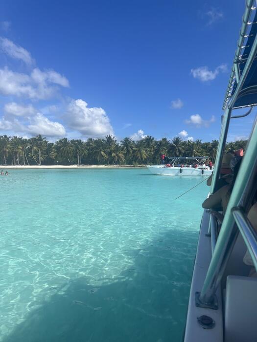 Turquoise water seen from the boat
